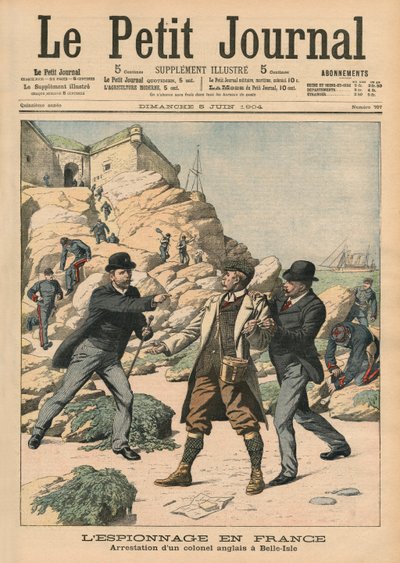 Espionage in France, Arrest of an English Colonel at Belle-Isle, Illustration from 
